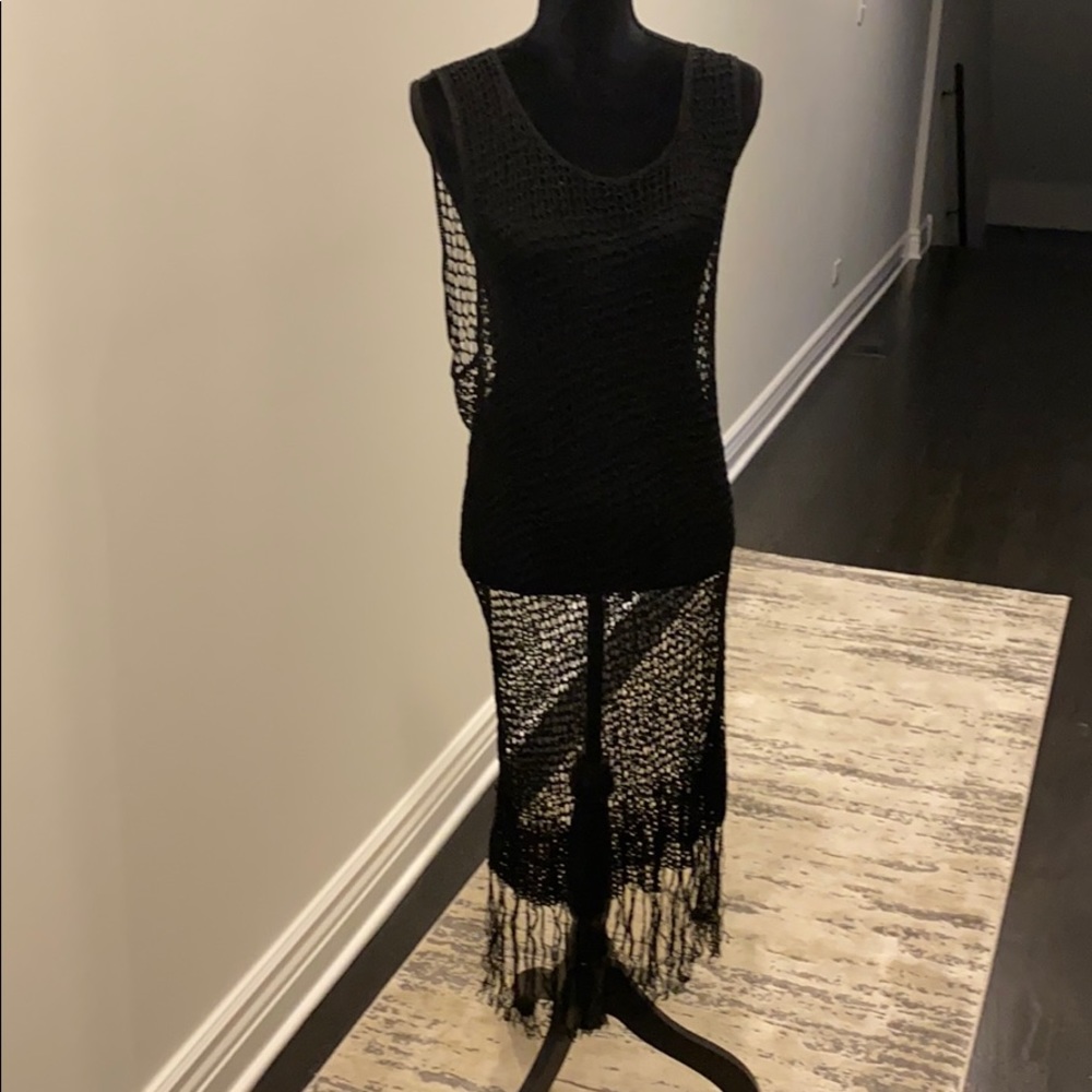Black Handmade Crochet Coverup